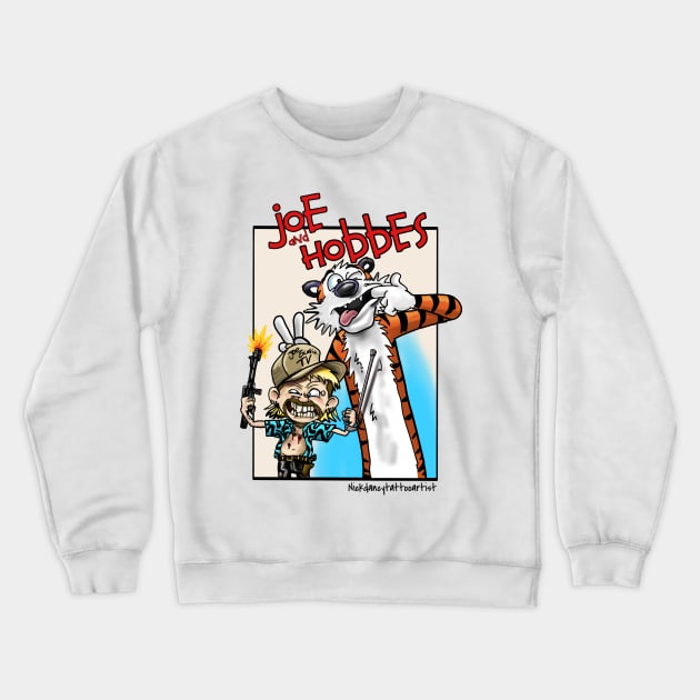 Tigerking and Calvin and Hobbes fan art Crewneck Sweatshirt by Nickdancytattoo